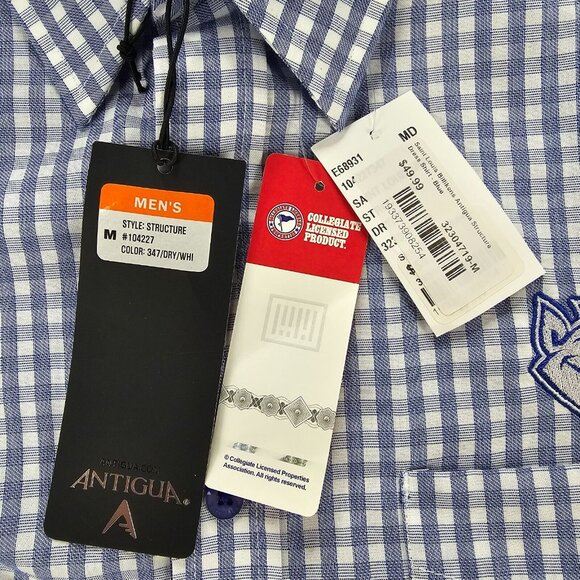 Saint Louis Billikens Shirt Mens Medium Plaid Button Up Long Sleeve College - Picture 8 of 10